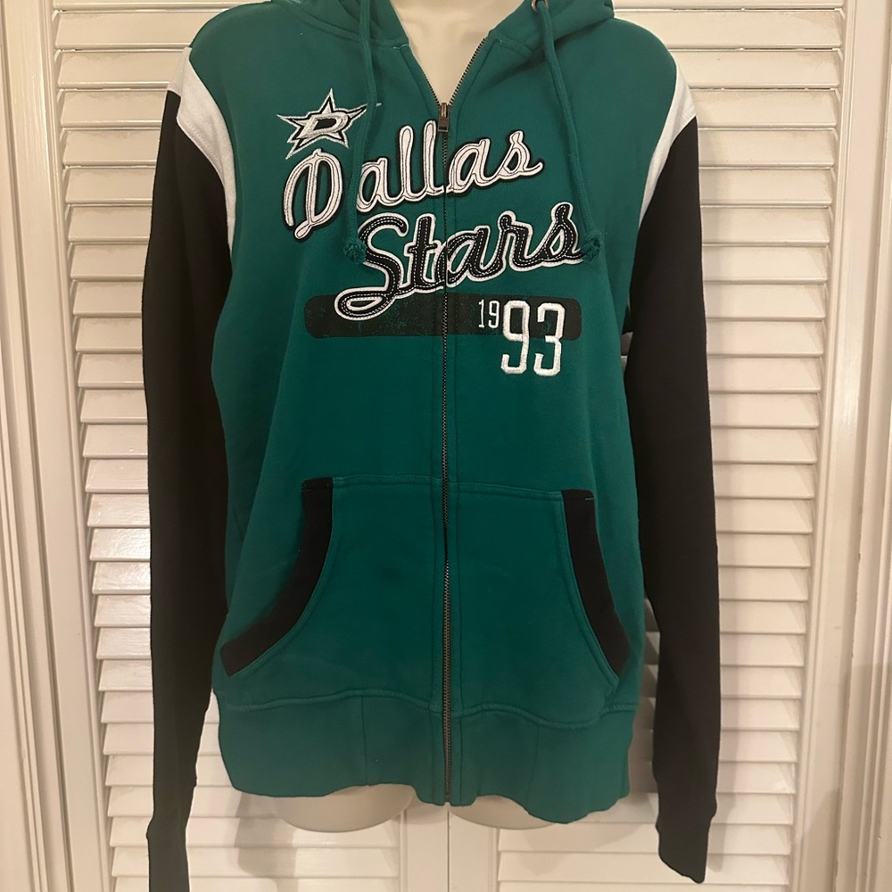 Dallas Stars Fitted embroidered Green and Black hoodie ( new)